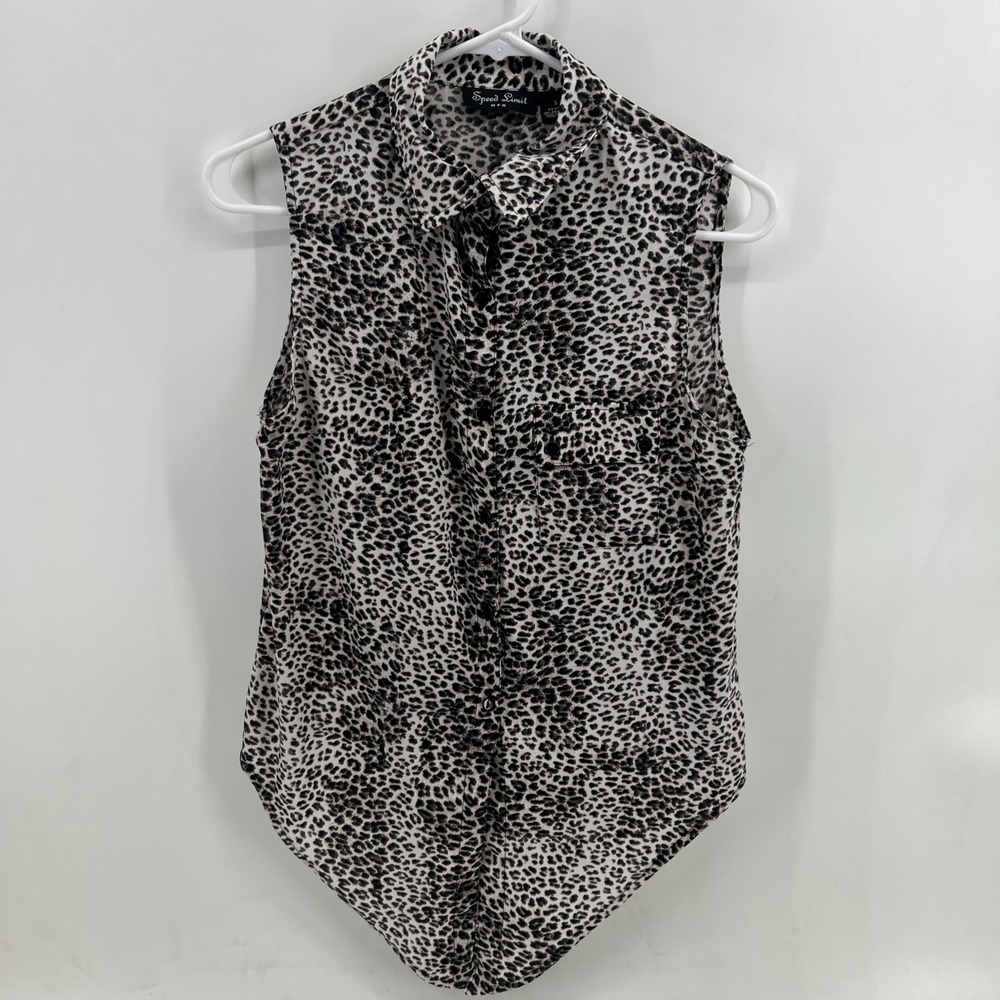 Speed Limit Top Soft MPH Women's Small Sleeveless Animal Print